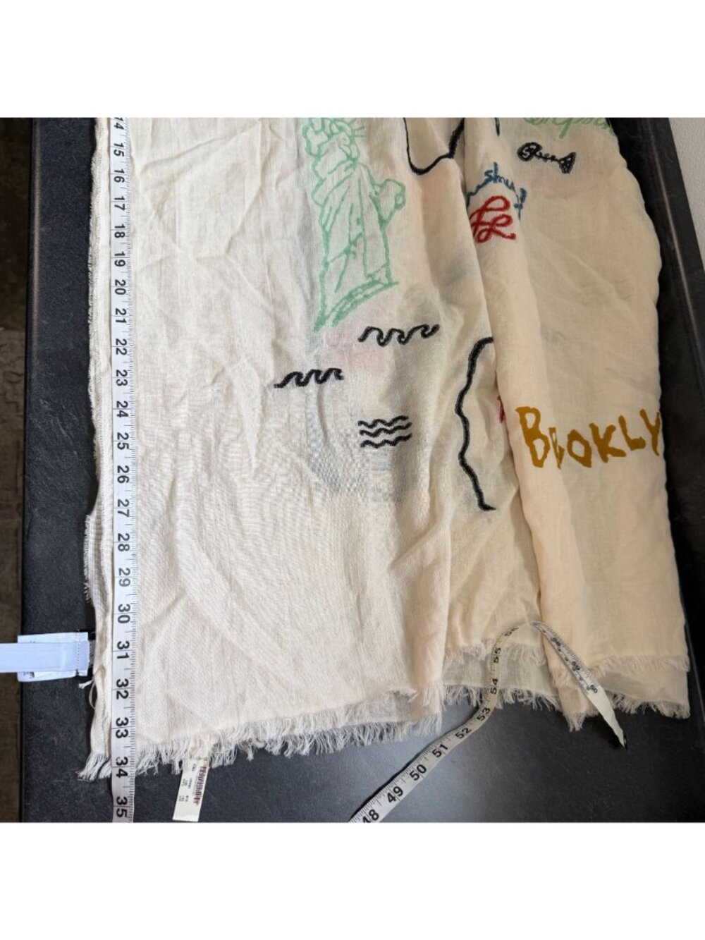 Madewell Subway Graffiti Map Scarf New York City Neighborhoods 69 1/4" X 34"W - Picture 7 of 9